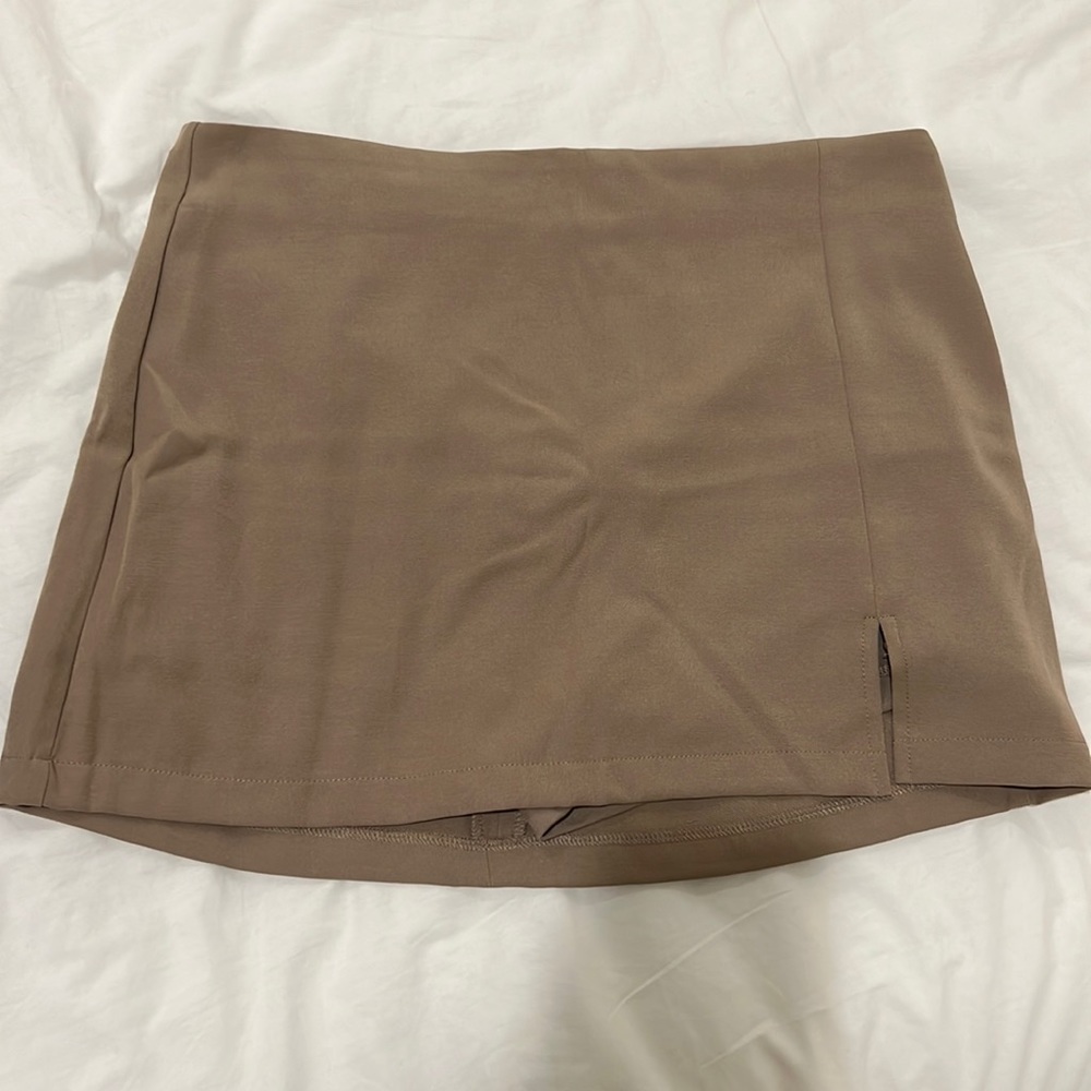 Tan mini skirt